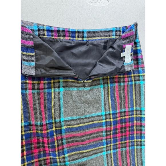 "Talbots" Women's Wool Blend Plaid Skirt Zip Up Midi Size 4 Office Work Academia - Picture 7 of 7